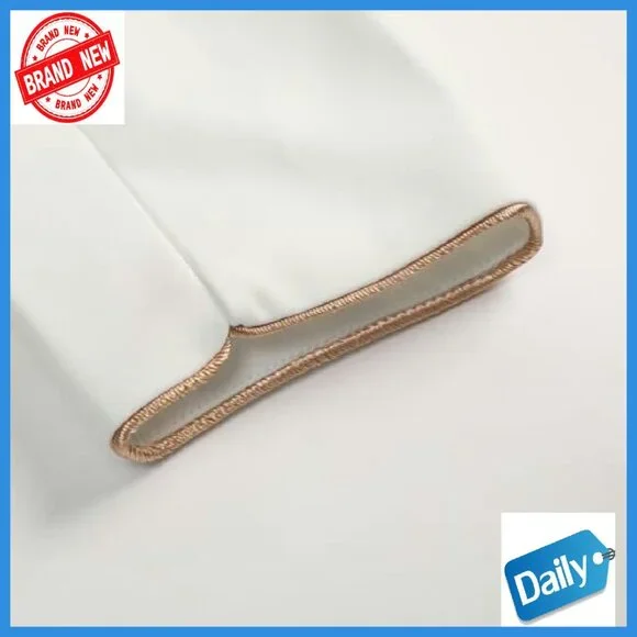 Asymmetrical Blazer Gold Button Business Formal Jacket Loose Fit - Picture 7 of 8